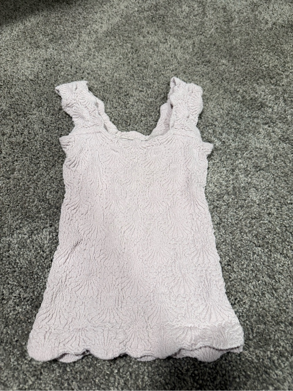 Light Lavender Textured Ruffle Tank